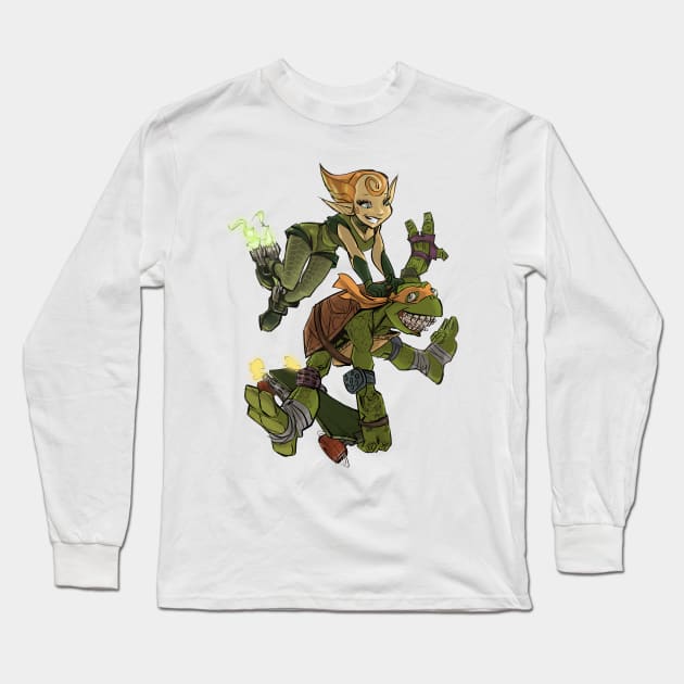 TMNT Mikey and Neutrino Kala Long Sleeve T-Shirt by markodjeska